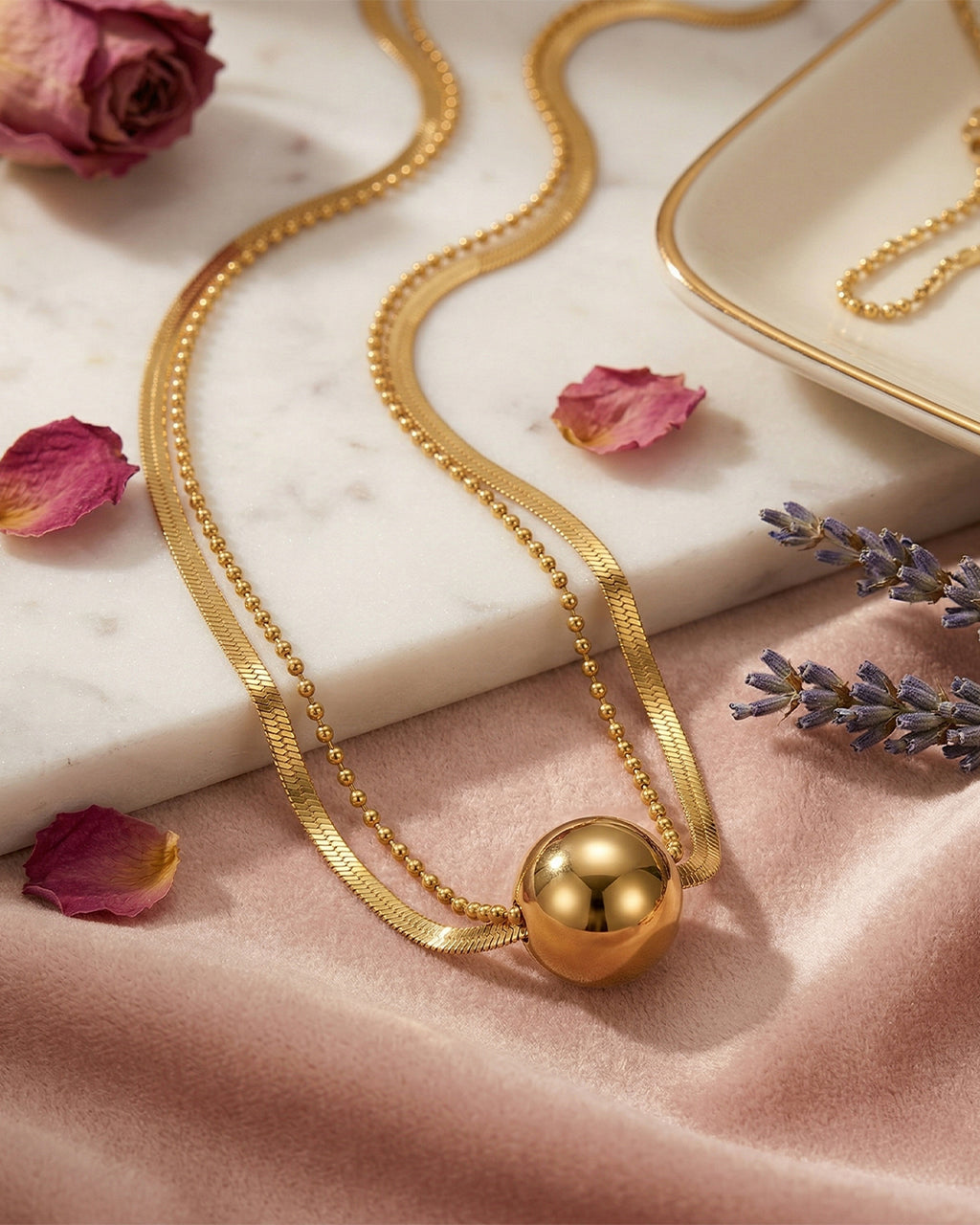 Layered Bead Chain Necklace
