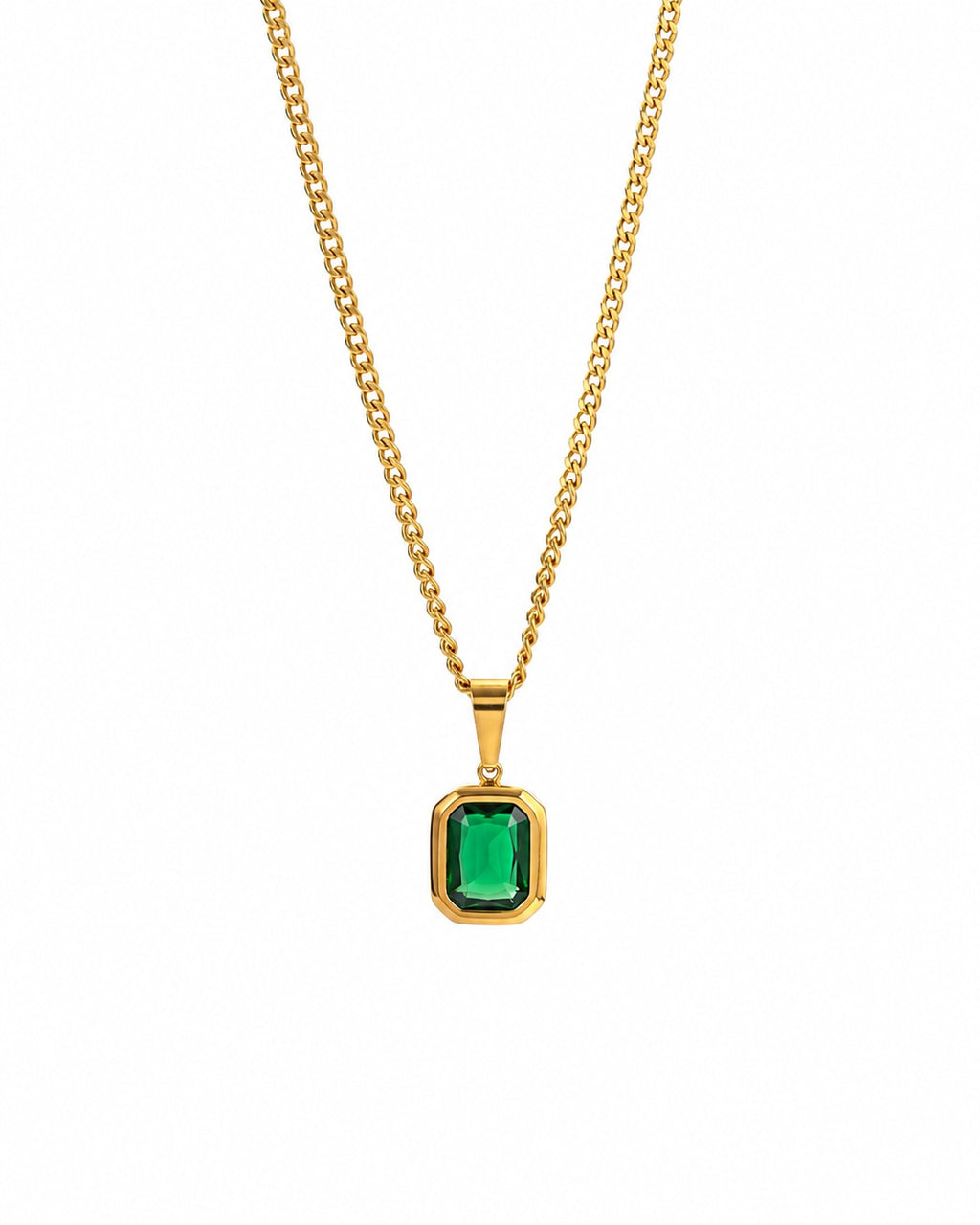 Emerald Green Pendant Necklace (Demi-Fine)