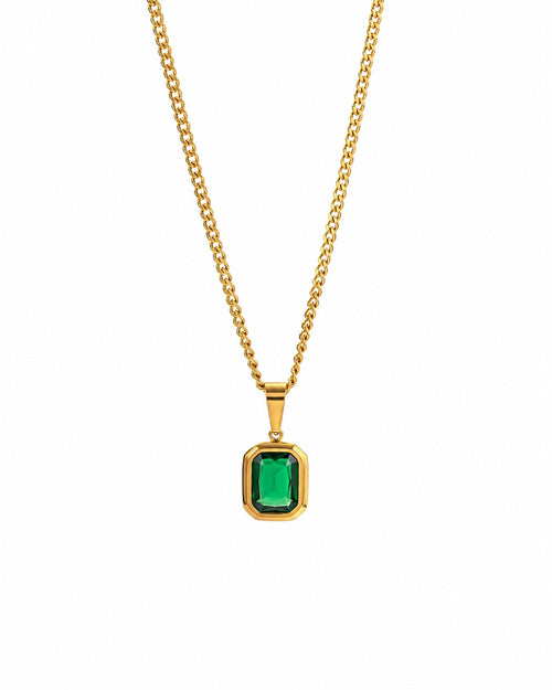 Emerald Green Pendant Necklace (Demi-Fine)
