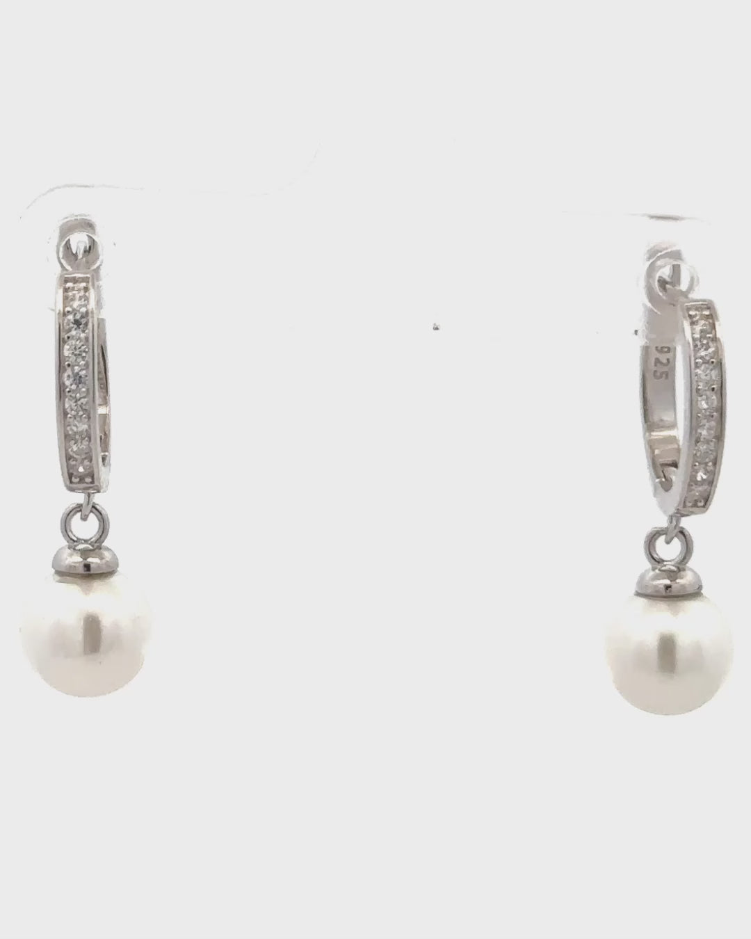 Silver Lustrous Elegance Pearl Earrings