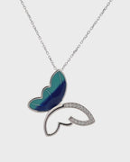 Silver Ethereal Flight Butterfly Pendant Necklace