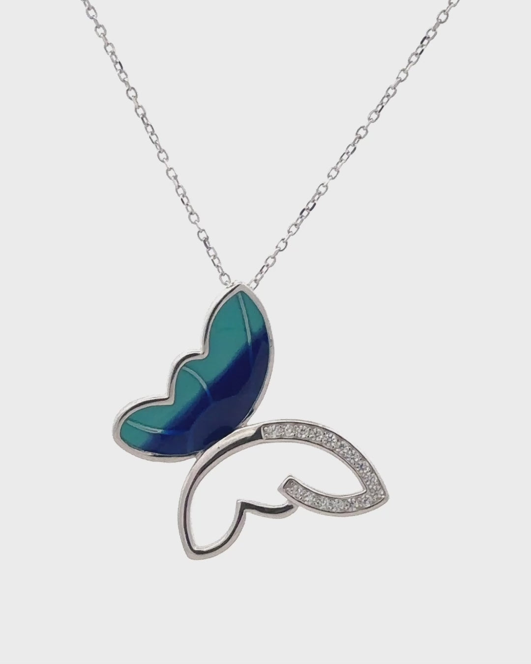 Silver Ethereal Flight Butterfly Pendant Necklace