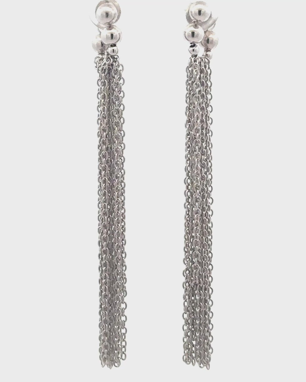 Silver Silver Cascade Tassel Earrings