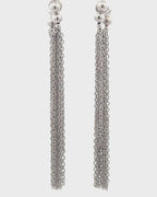 Silver Silver Cascade Tassel Earrings