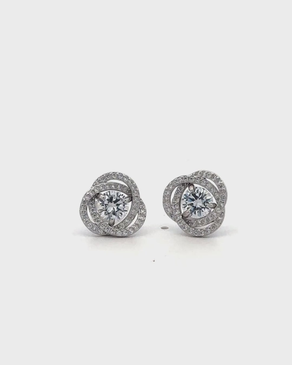 Silver Celestial Swirl Sparkle Earrings