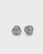 Silver Celestial Swirl Sparkle Earrings