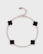 Silver Midnight Clover Bracelet