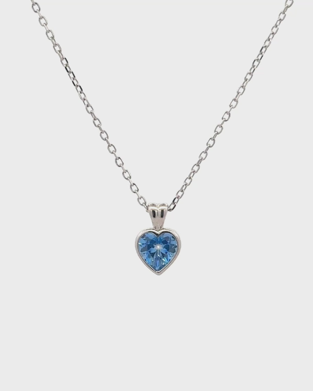 Silver Ocean Breeze Heart Pendant Necklace