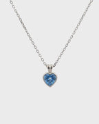 Silver Ocean Breeze Heart Pendant Necklace