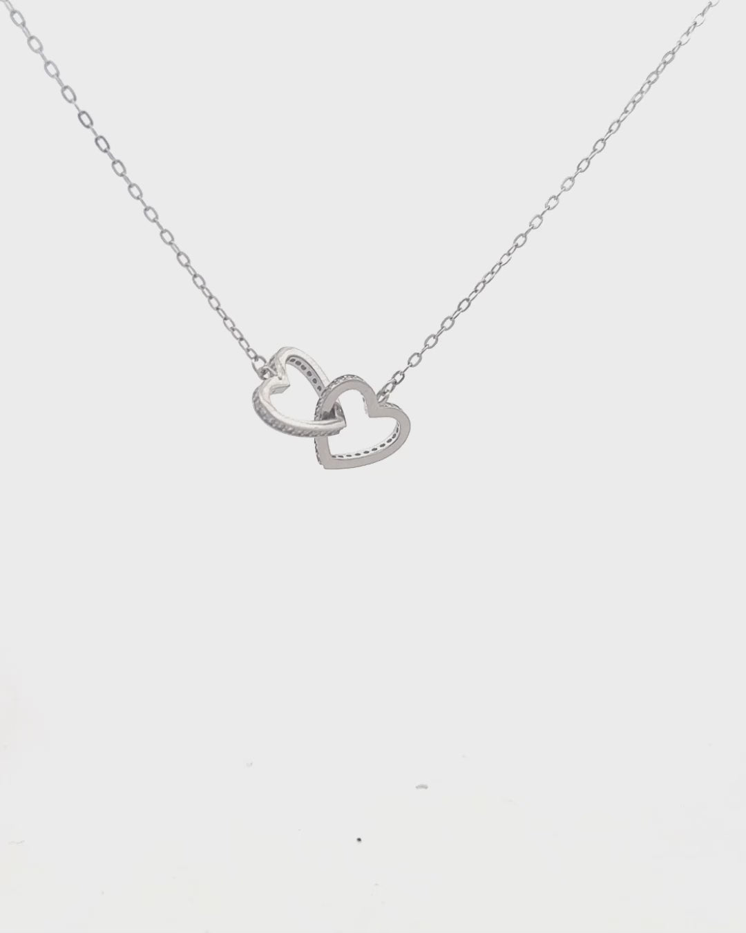 Silver Entwined Hearts Love Pendant Necklace