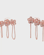 Silver Blossom Drizzle Rose Gold Earrings
