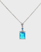 Silver Azure Radiance Pendant Necklace