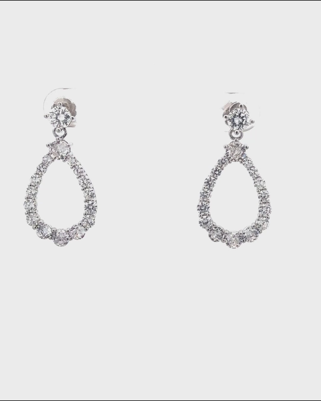 Silver Ethereal Teardrop Diamond Earrings