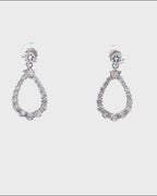 Silver Ethereal Teardrop Diamond Earrings