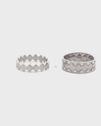 Silver Zigzag Edge Bold Band Ring