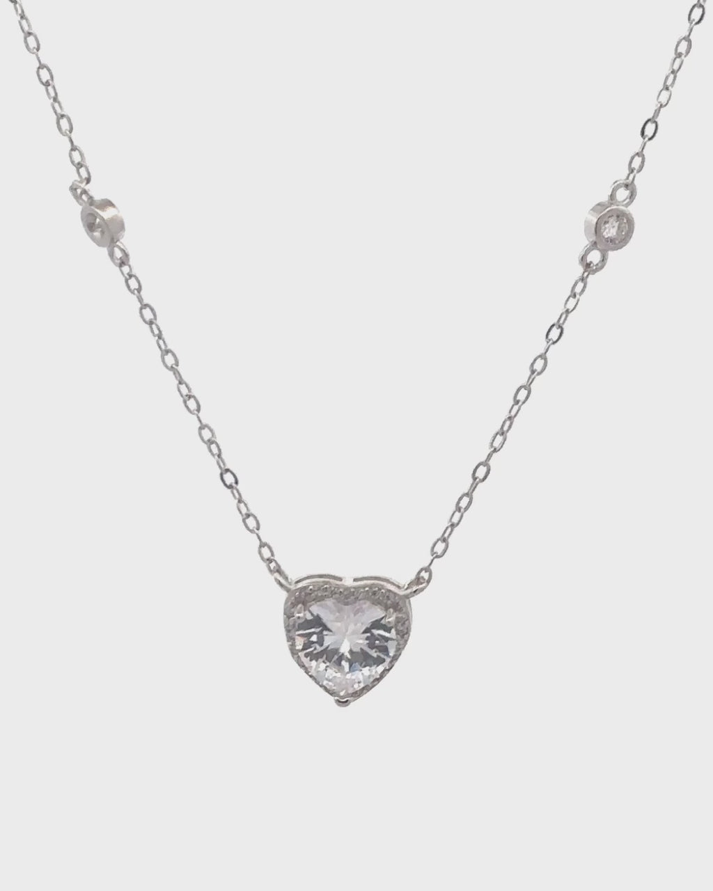 Silver Eternal Love Heart Pendant Necklace