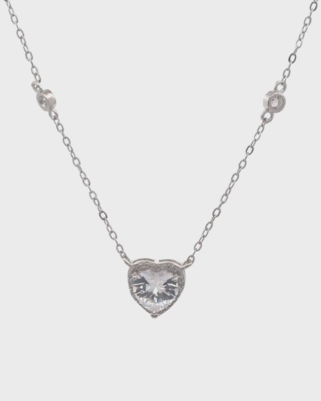Silver Eternal Love Heart Pendant Necklace