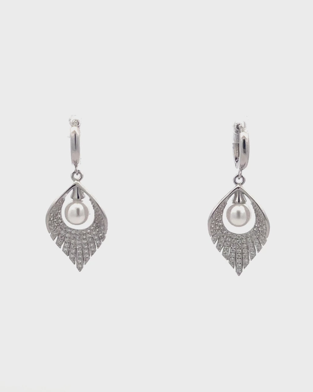 Silver Pearl Radiance Hoop Earrings