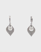 Silver Pearl Radiance Hoop Earrings