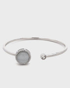 Silver Moonlit Grace Pearl Cuff Bracelet
