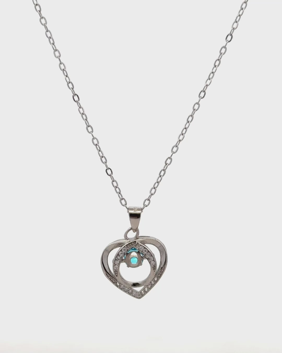 Silver Heartfelt Spark Pendant Necklace