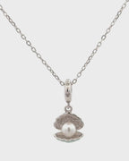 Silver Ocean's Treasure Pearl Pendant Necklace