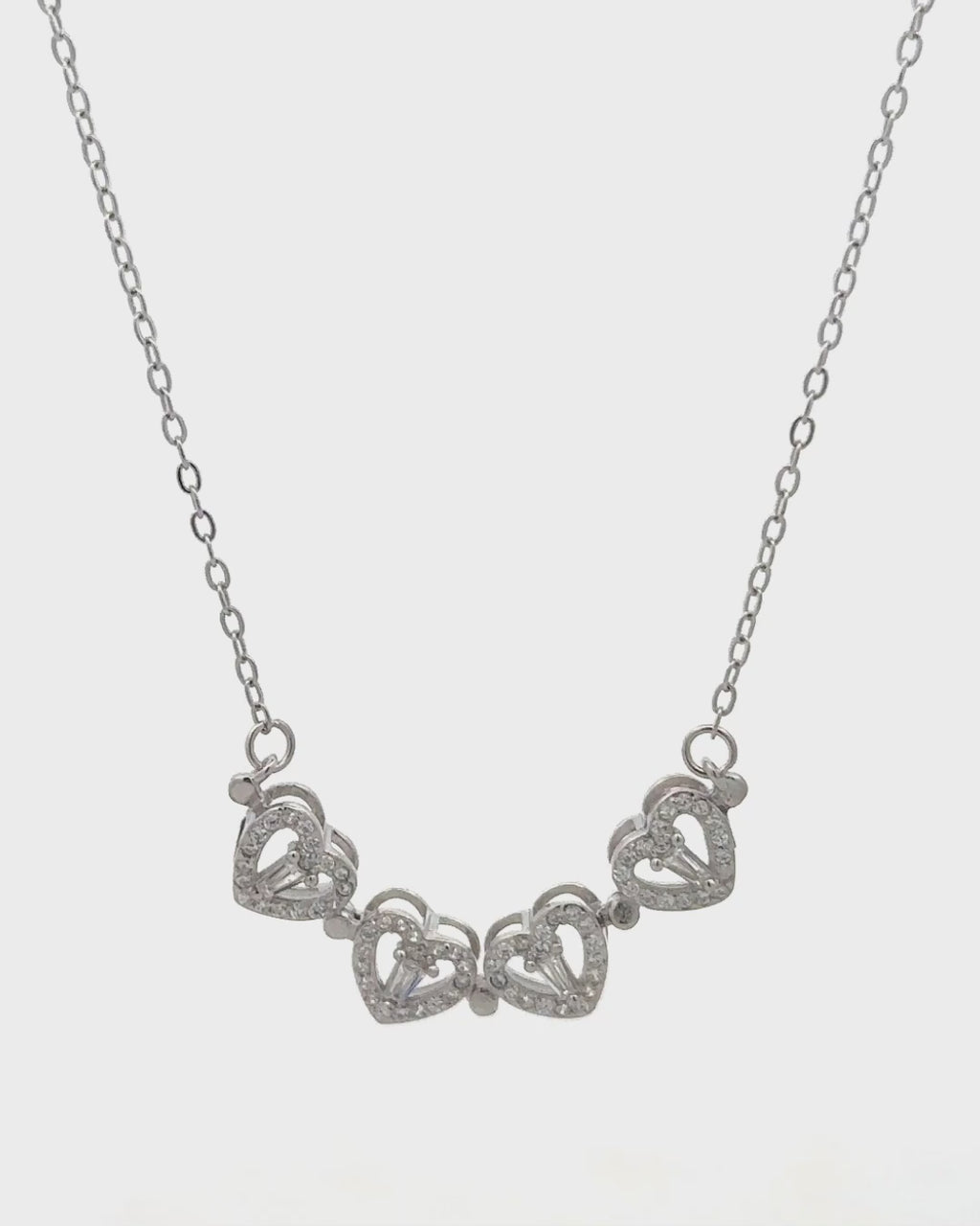 Silver Lucky Charm Clover Pendant Necklace