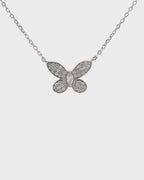 Silver Ethereal Butterfly Sparkle Pendant Necklace
