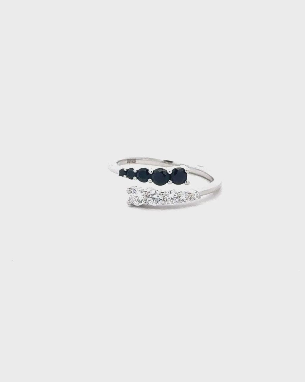 Silver Yin-Yang Harmony Dual Stone Ring