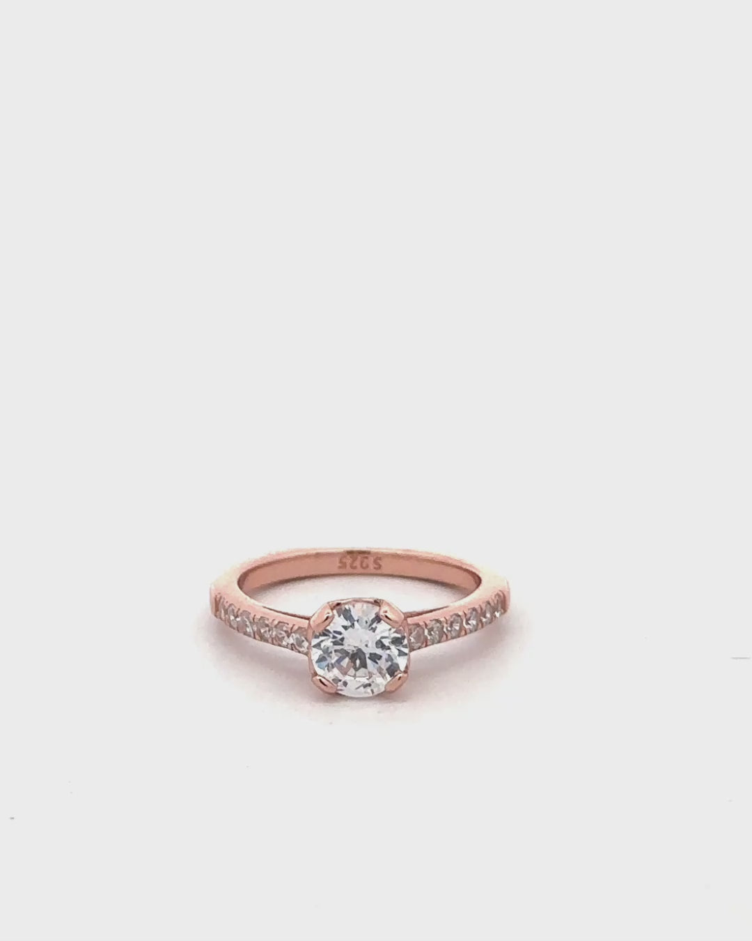 Silver Rose Radiance Solitaire Engagement Ring