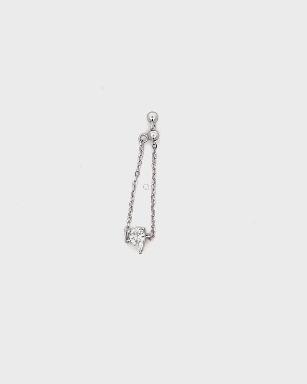 Silver Crystal Elegance Chain Ring