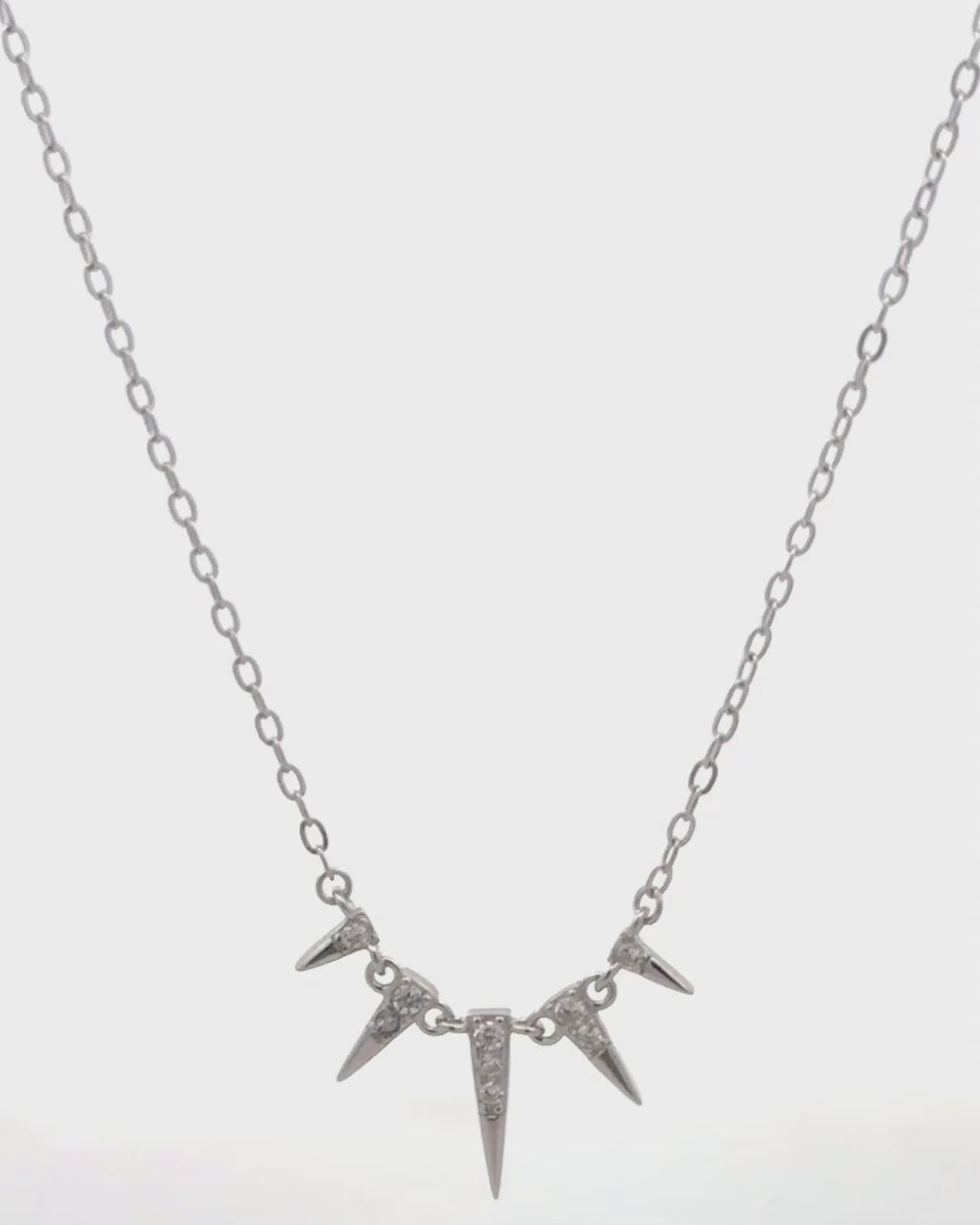 Silver Spiked Radiance Pendant Necklace