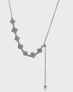 Silver Blossom Charm Pendant Necklace