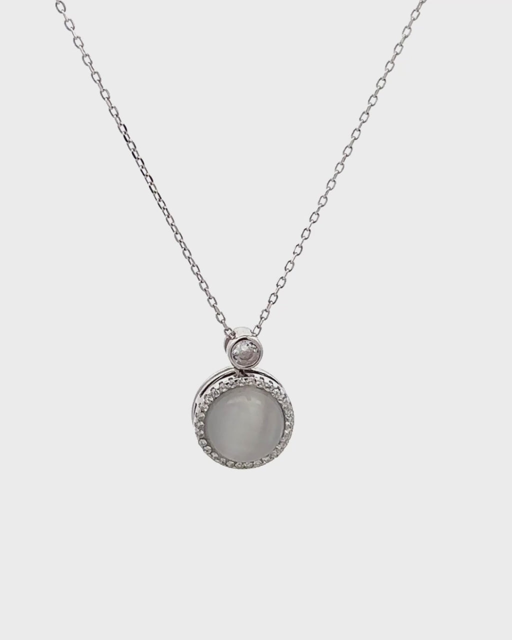 Silver Lunar Glow Pearl Pendant Necklace