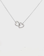 Silver Entwined Hearts Love Pendant Necklace