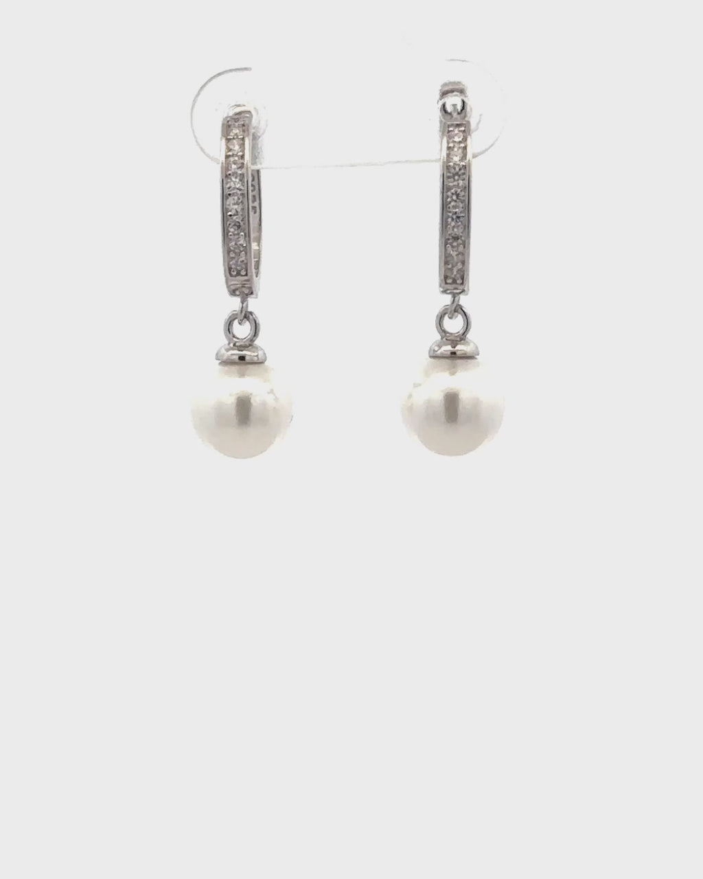 Silver Lustrous Pearl Drop Earrings