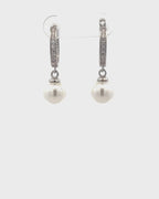 Silver Lustrous Pearl Drop Earrings