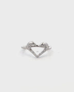 Silver Celestial Love Open Heart Ring