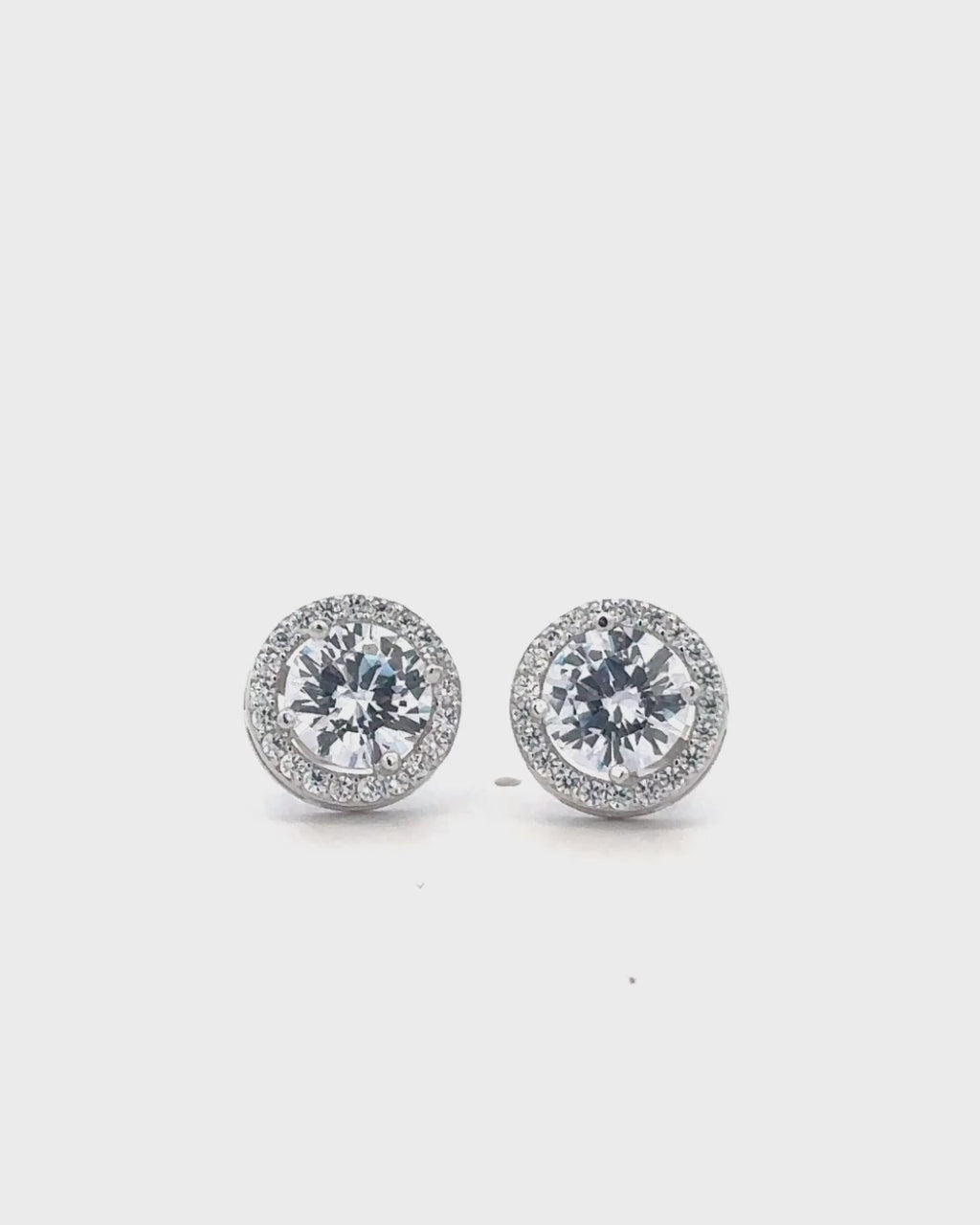 Silver Brilliant Halo Sparkle Earrings