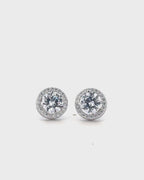 Silver Brilliant Halo Sparkle Earrings