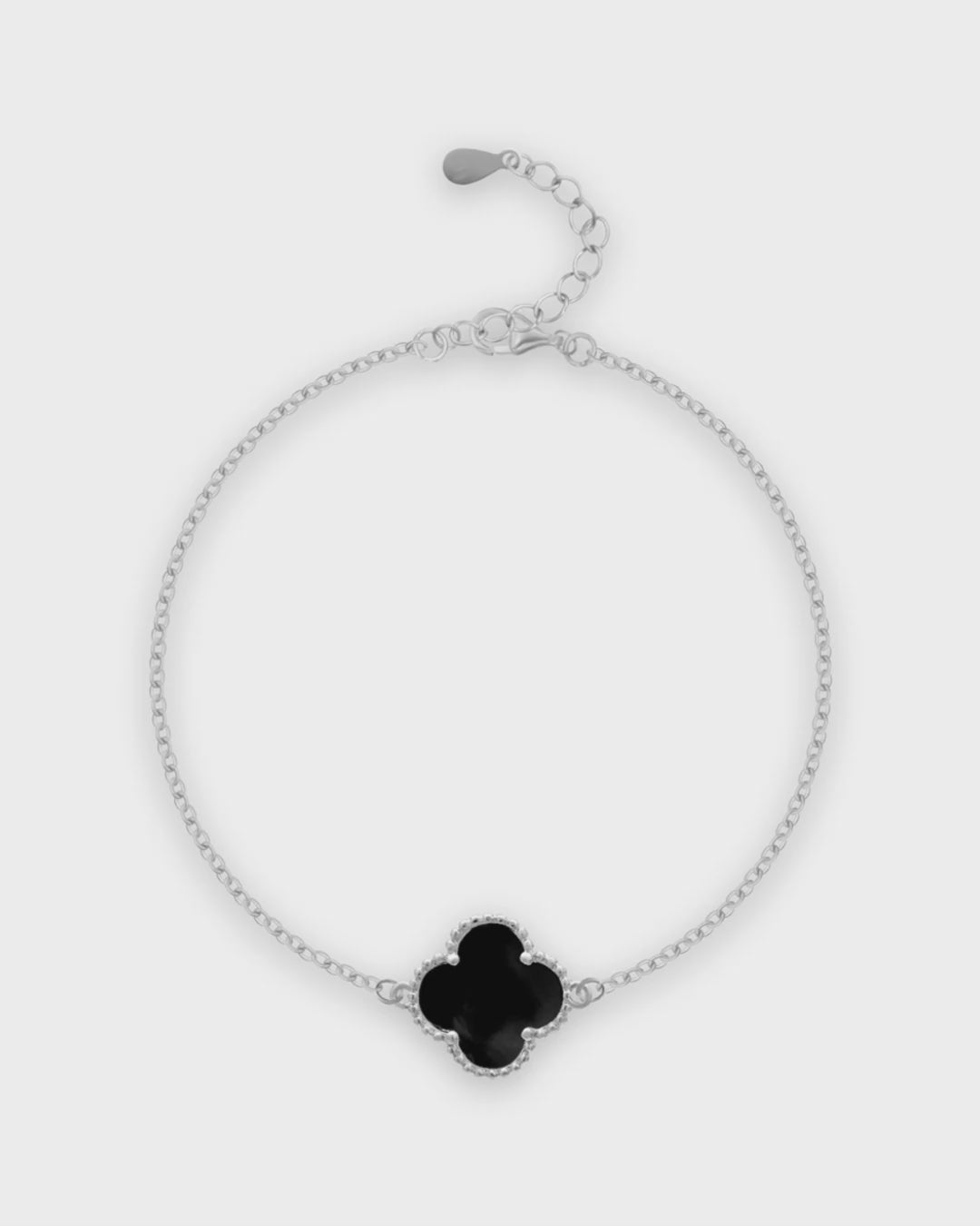 Silver Onyx Charm Bracelet