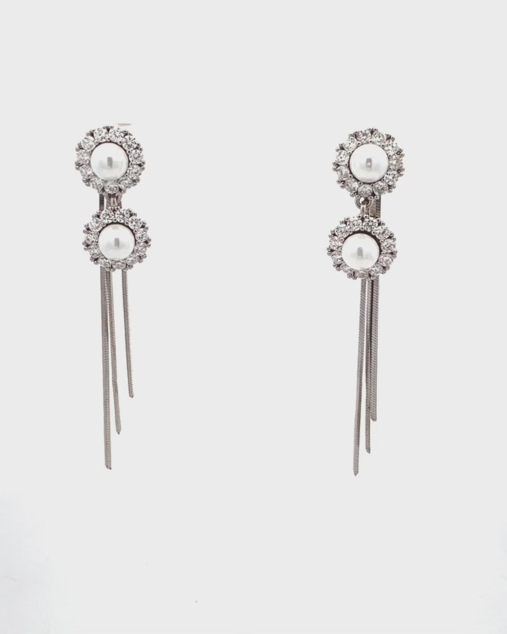 Silver Celestial Glow Pearl Earrings