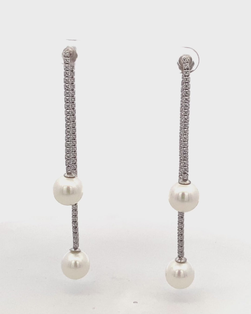 Silver Elegant Cascade Pearl Drop Earrings