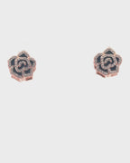 Silver Rose Noir Stud Earrings