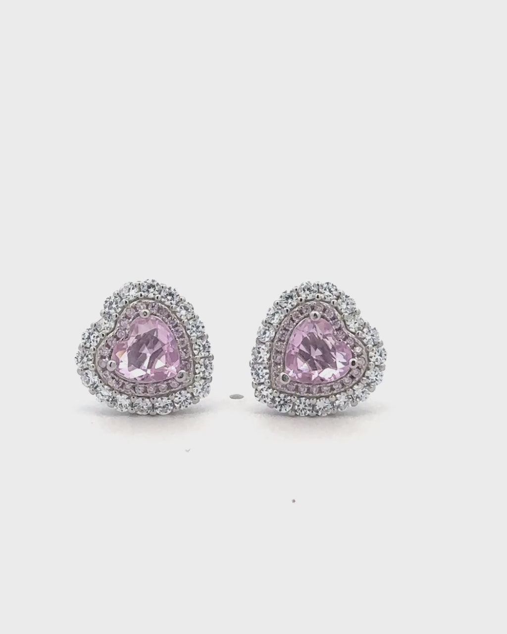 Silver Blush Heart Glimmer Earrings