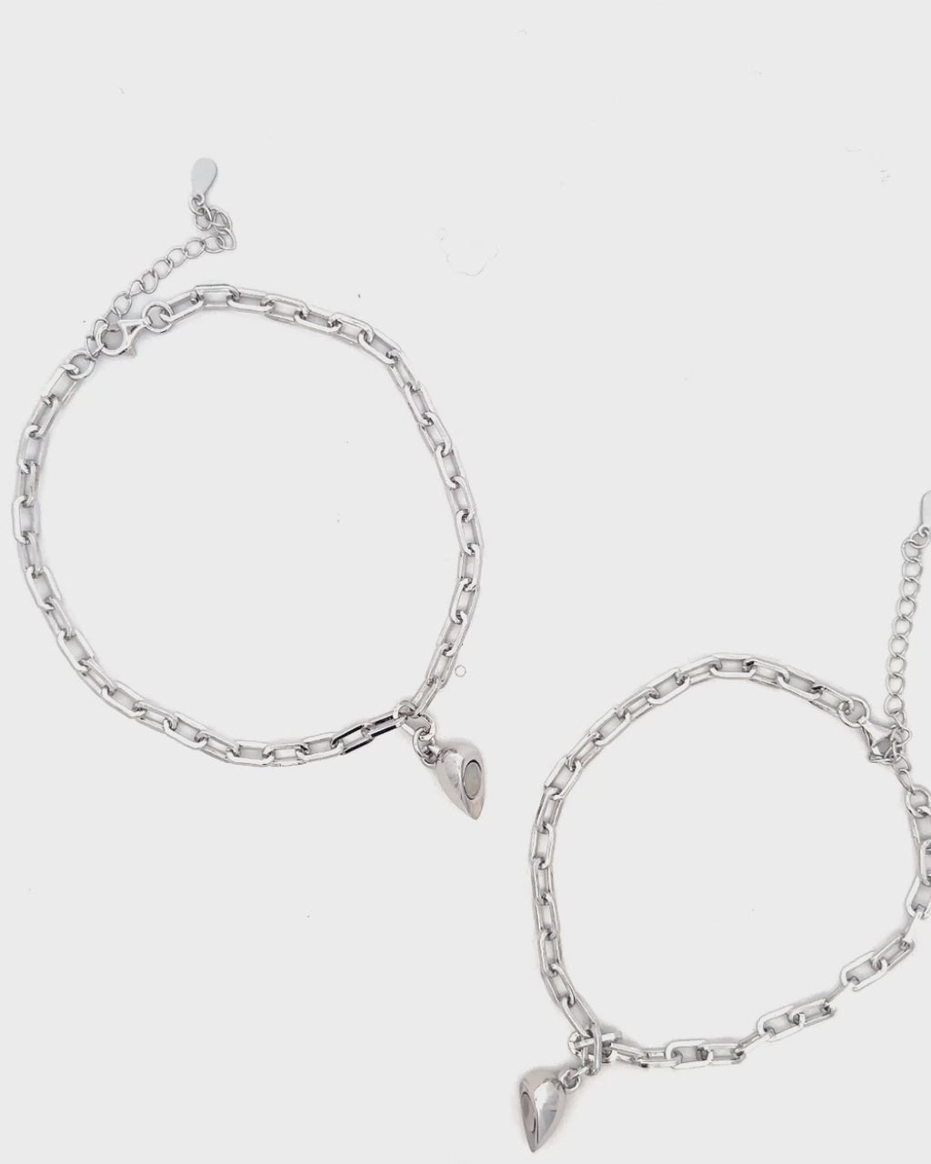 Silver Heart Chain Embrace Bracelet