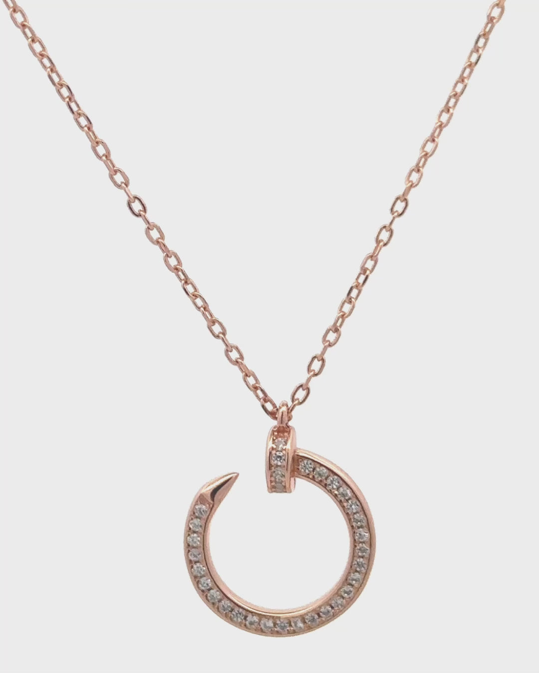 Silver Radiant Rose Gold Pendant Necklace