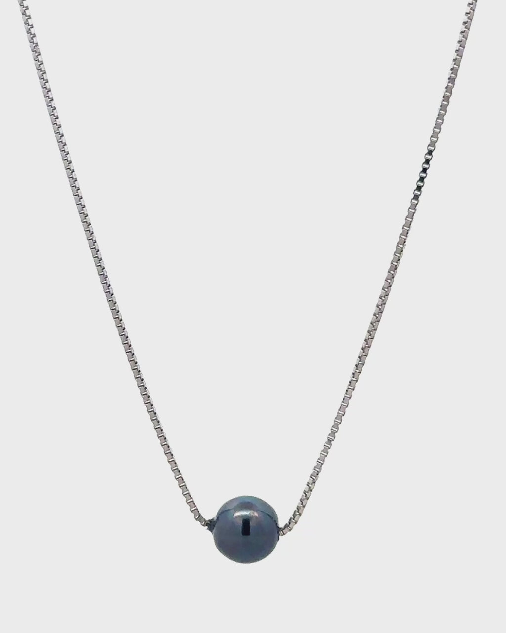 Silver Midnight Sphere Pendant Necklace
