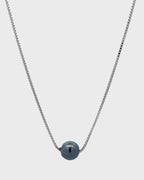 Silver Midnight Sphere Pendant Necklace