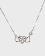 Silver Eternal Bond Infinity Heart Pendant Necklace